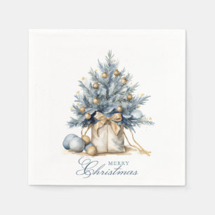 Elegante Frohe Weihnachtsbaum Gold Serviette