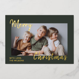 Elegante Frohe Weihnachtskarte mit Goldfolie Folien Feiertagskarte