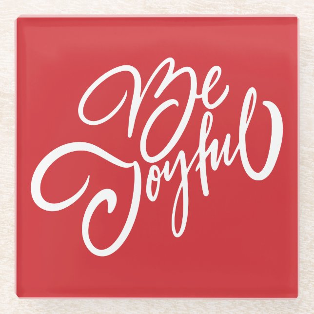 Elegante, fröhliche Urlaubsgestaltung Glasuntersetzer (Vorderseite)