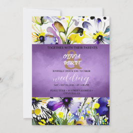 Elegante fröhliche violette Blume Einladung
