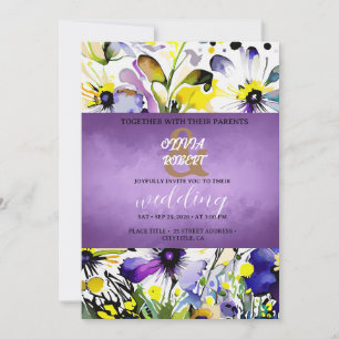 Elegante fröhliche violette Blume Einladung