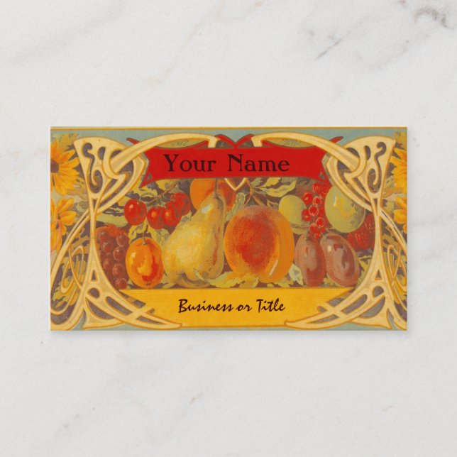 Elegante Frucht-Aufkleber-Entwurfs-Visitenkarten Visitenkarte (Vorderseite)