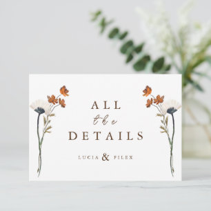 Elegante Frühjahrs-Wildblume - Hochzeitskarte Dankeskarte