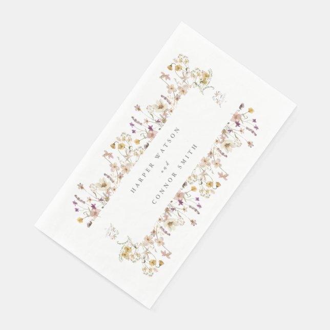 Elegante Frühjahrs-Wildblume Serviette (Ecke)