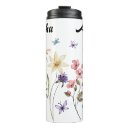 Elegante Frühjahrsgipfel Wildblumen Wasserflasche Thermosbecher