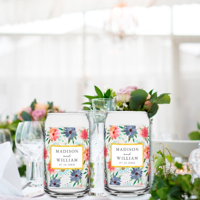 Elegante Frühlings-Boho-Chic-Grün-Wildblume Dosenglas (Von Creator hochgeladen)