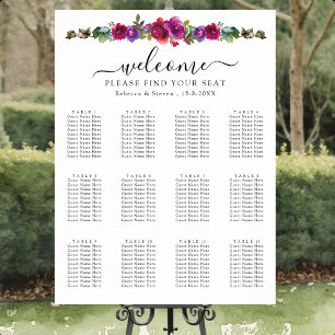 Elegante Frühlings-Sommer-Rosa-Lila-Blumen-Sitzgel Poster
