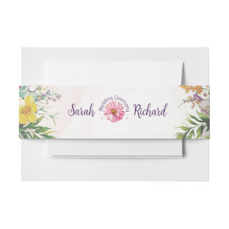 Elegante Frühlings-Wildblumen-Hochzeit Einladungsbanderole