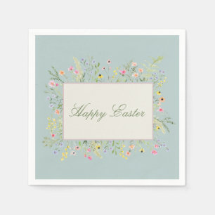 Elegante Frühlings-Wildblumen-Ostern Serviette