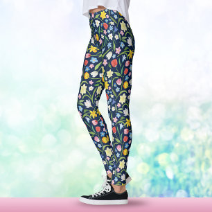Elegante Frühlingsblumen Bunte Wasserfarbe-Florali Leggings