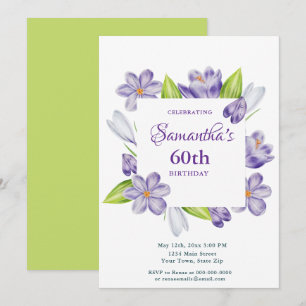 Elegante Frühlingsblumen-Einladung zum 60. Geburts Einladung