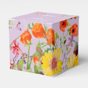 Elegante Frühlingsblumen Violett Gastgeschenk Hoch Geschenkschachtel