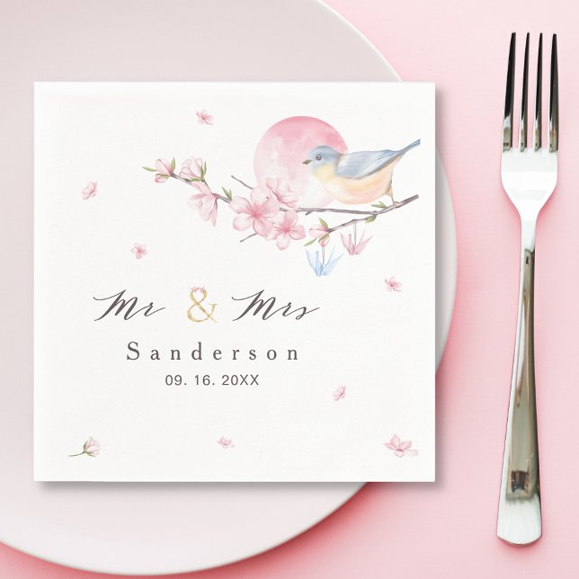 Elegante Frühlingsblütenhochzeit Serviette (Von Creator hochgeladen)