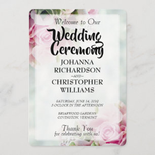 Elegante Frühlingsblütenpink Rosen & Peonies Hochz Programm