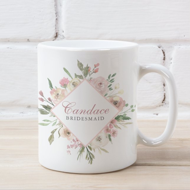 Elegante Frühlingsblütenrot Rosa Peony Bridesmaid Kaffeetasse (Von Creator hochgeladen)