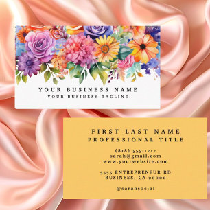 Elegante Frühlingsfarbene Blume Business Cards Visitenkarte