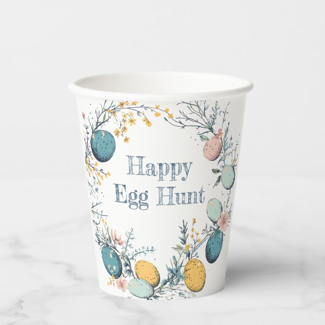 Elegante Frühlingssonne Ostereier Jagd Pappbecher (Vorderseite)