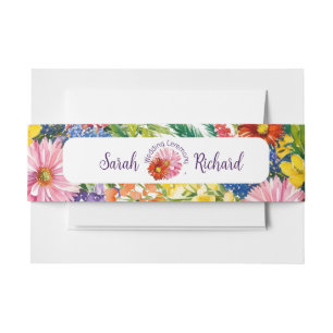 Elegante Frühlingswildblumen-Hochzeit Einladungsbanderole