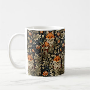 Elegante Füchse William Morris Inspiriertes Muster Kaffeetasse