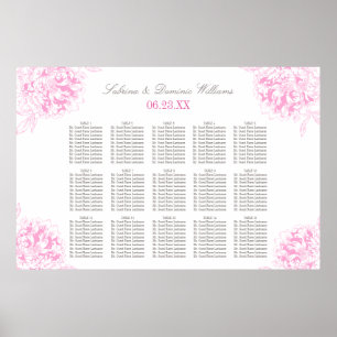 Elegante Fuchsia Pink Blütenpferde Rücksendeadress Poster