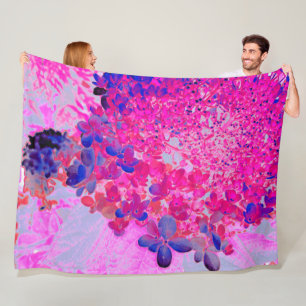 Elegante Fuchsia und dunkelblaue Limelight Hydrang Fleecedecke