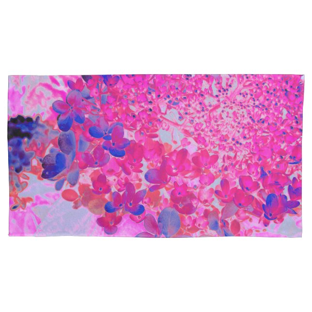 Elegante Fuchsia und dunkelblaue Limelight Hydrang Kissenbezug (Vorderseite-Links)