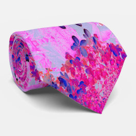 Elegante Fuchsia und dunkelblaue Limelight Hydrang Krawatte