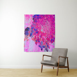 Elegante Fuchsia und dunkelblaue Limelight Hydrang Wandteppich