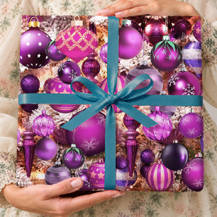 Elegante Fuchsia Weihnachtsfeiertage Wrapp Geschenkpapier