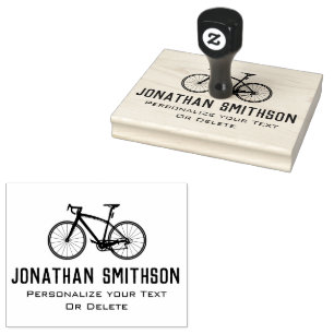 Elegante Fun Retro Bicycle Cool Personal Stationer Gummistempel