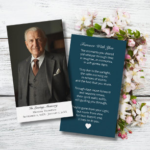 Elegante Funeral Foto Trauer Gedenkgebet Visitenkarte