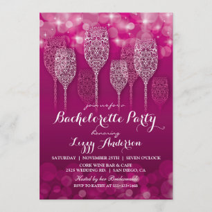 Elegante funkelnde Lichter Bachelorette Einladung