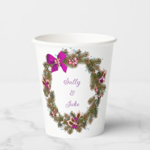 Elegante Garden Affair Lila Winterkranz Pappbecher