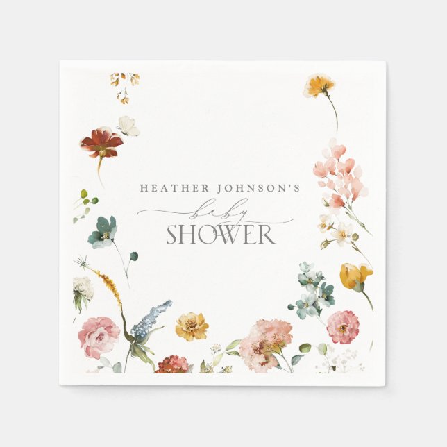 Elegante Garden Blume Aquarell Kinderdusche Serviette (Vorderseite)