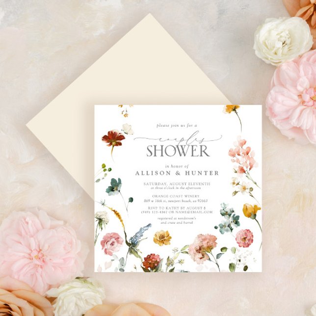 Elegante Garden Blume Aquarellpaare Dusche Einladung (Von Creator hochgeladen)