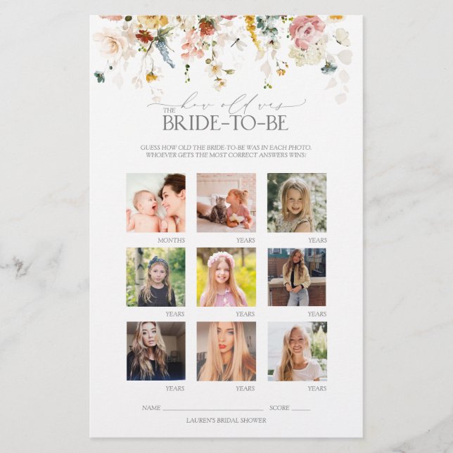 Elegante Garden Blume Blumenspiel Brautparty (Vorderseite)