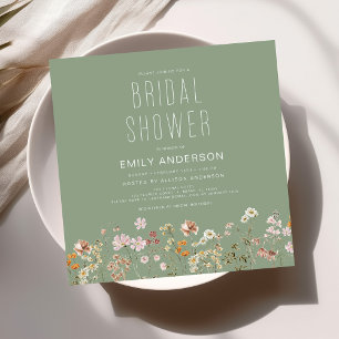 Elegante Garden Blume Brautparty Einladung