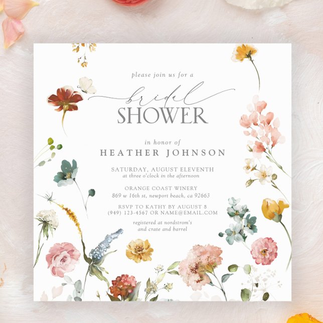 Elegante Garden Blume Brautparty Einladung (Easily personalize this beautiful garden floral bridal shower invite for the perfect celebration!)
