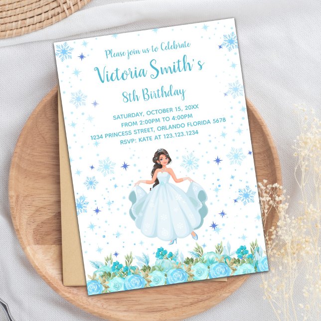 Elegante Garden Party Card für Girls Einladung (Green Floral Princess Birthday Invitations)