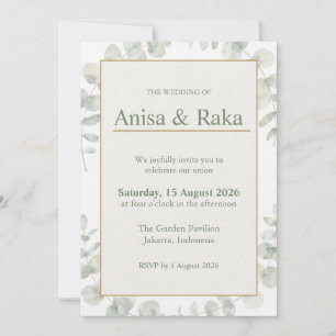 Elegante Garten-Blumen-Hochzeitseinladung Save The Date