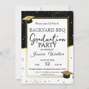 Elegante Garten-Grillparty-Abschlussfeier-Einladun Einladung