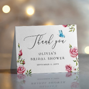Elegante Garten-Tea-Bridal-Shower   Zarte Blumenmu Dankeskarte