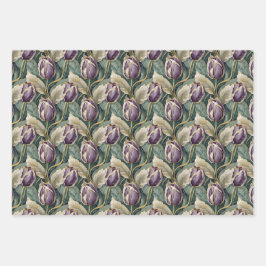 ELEGANTE GARTEN, Tulpen und Pupien Geschenkpapier Set