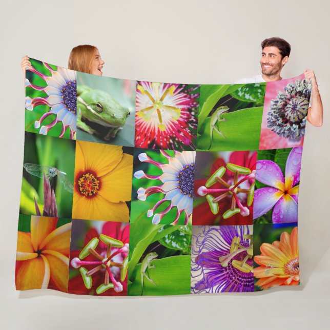 Elegante Gartenpflanze Blume & Kreaturen Fleecedecke (Beispiel)