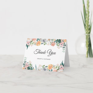 Elegante Gartenrose Pfingstrose Blumen Dankeskarte