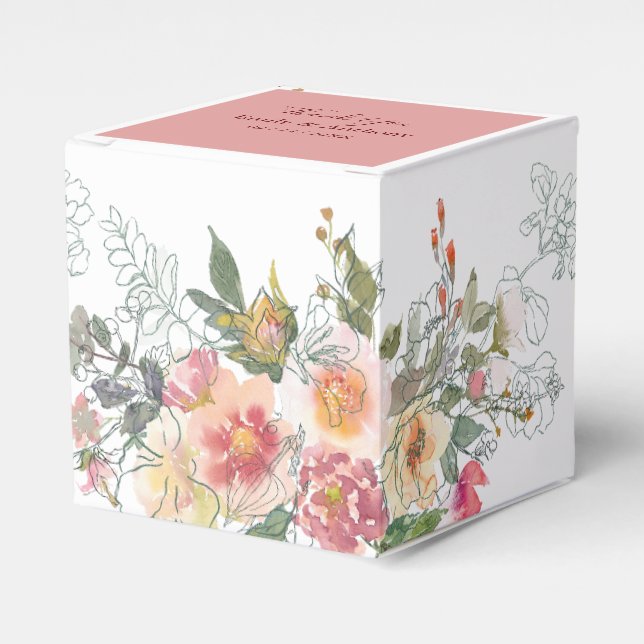Elegante Gastgeschenk Hochzeit Florals Geschenkschachtel (Vorderseite)