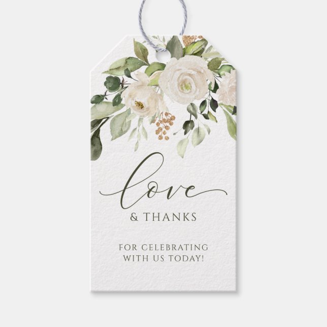 Elegante Gastgeschenk Hochzeit Geschenkanhänger (Vorderseite)