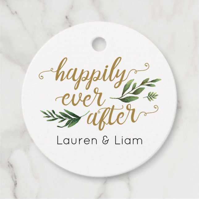 Elegante Gastgeschenk Hochzeit Watercolor Geschenkanhänger (Vorderseite)