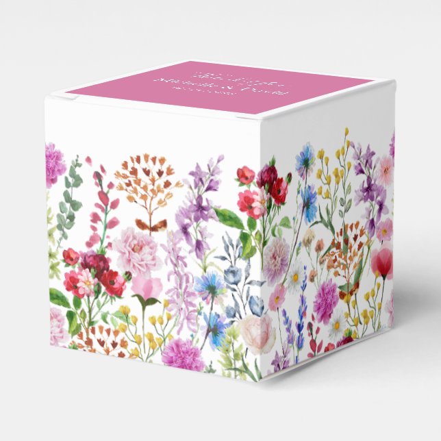 Elegante Gastgeschenk Hochzeit Wild Florals Geschenkschachtel (Vorderseite)
