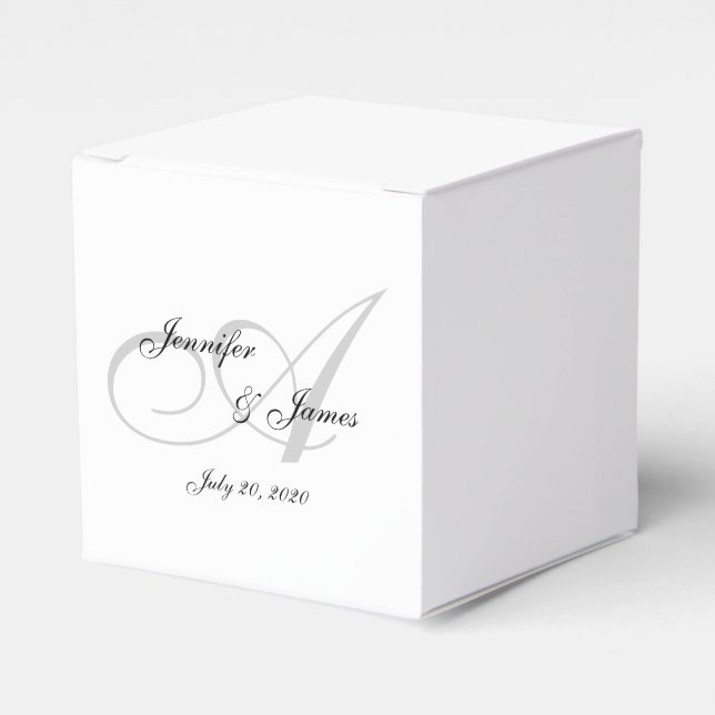 Elegante Gastgeschenk Hochzeiten für Monogramm Geschenkschachtel (Vorderseite)